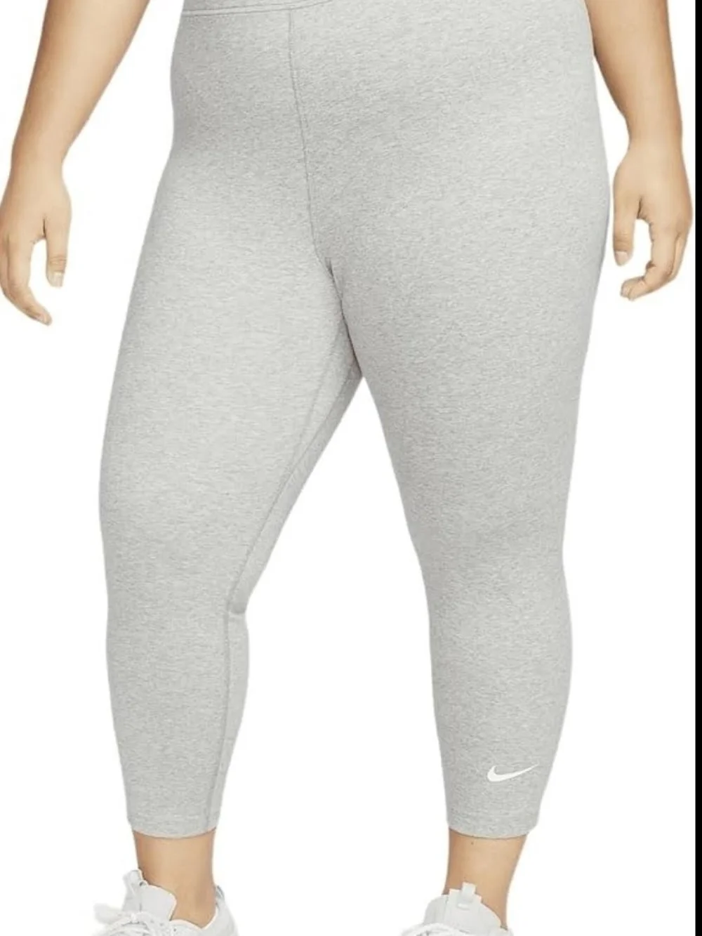 Nike Plus Size Heather Gray Cropped Leggings